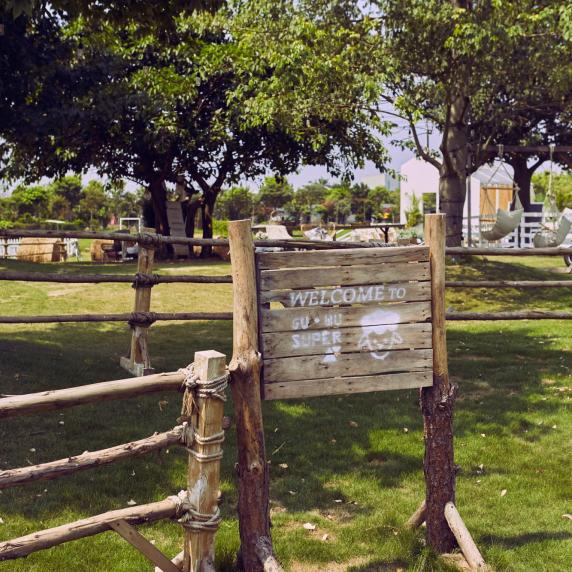 木围栏木栅栏草地指示牌法式田园森系自然主义封面图